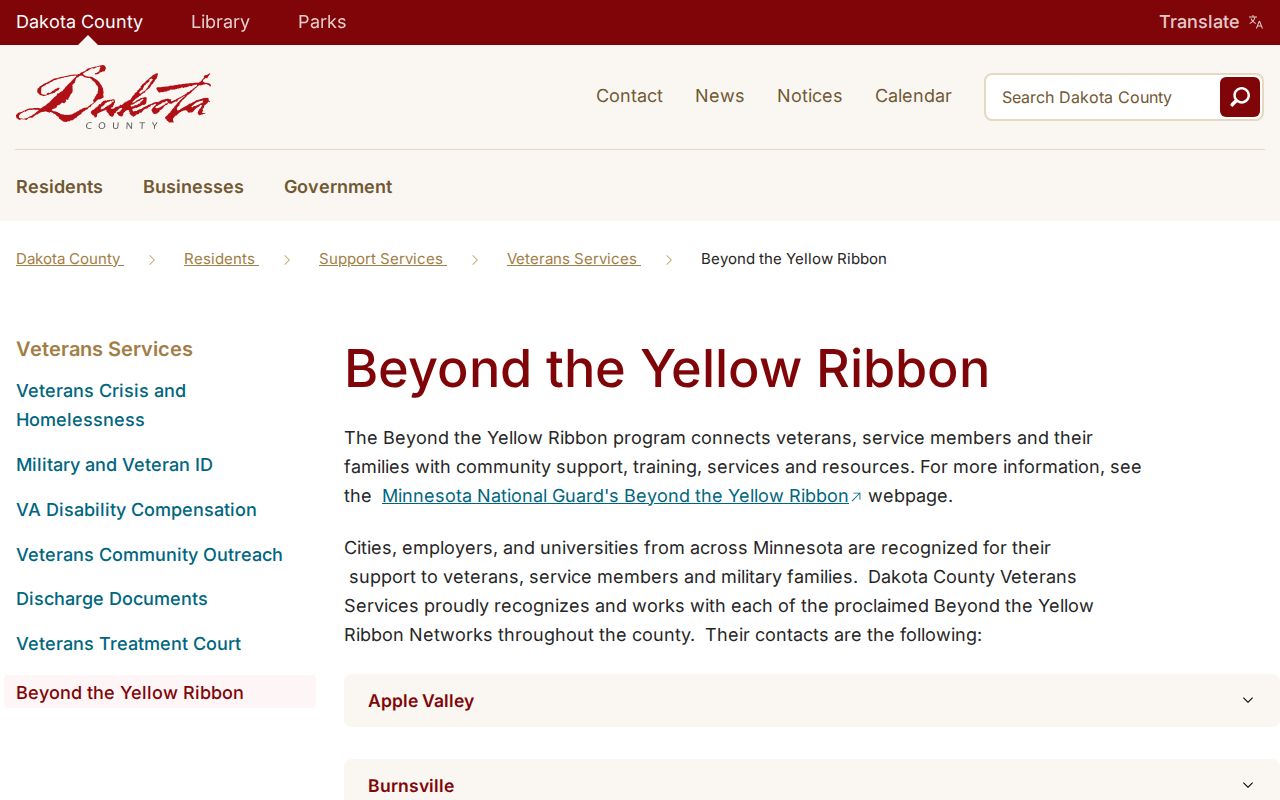 Farmington neighbors Beyond the Yellow Ribbon meeting information